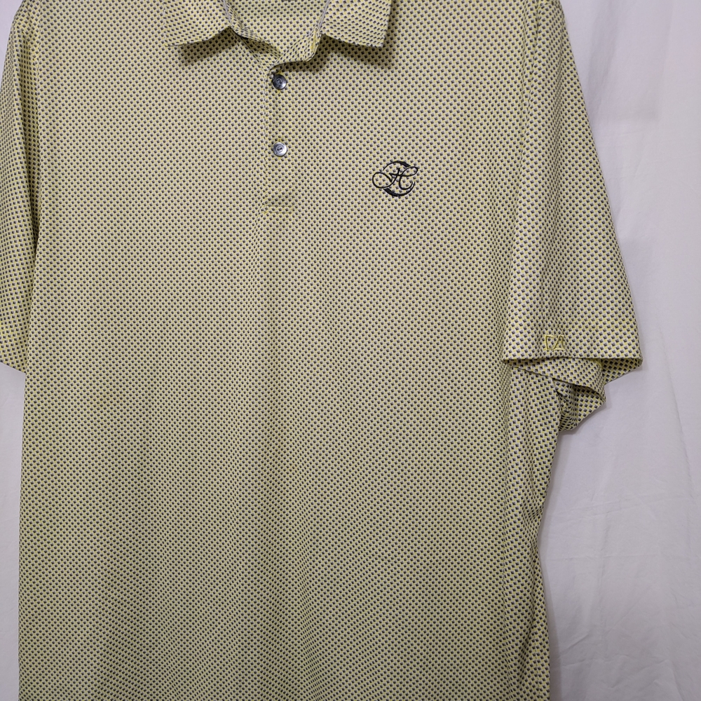 Cutter & Buck XXL Golf Polo Shirt Green Geometric Pattern